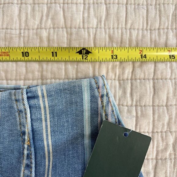 NWT Wild Fable Women’s Size 2 Mini Denim Skirt Multi Color Striped Stretch - Picture 3 of 6